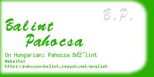 balint pahocsa business card